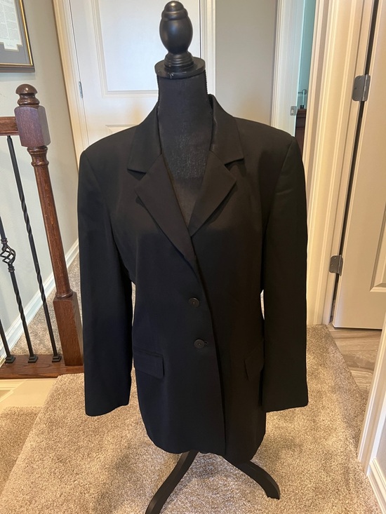 Essential Elements Jackets & Blazers - Black Classic Single-Breasted Women's Blazer 100% Wool